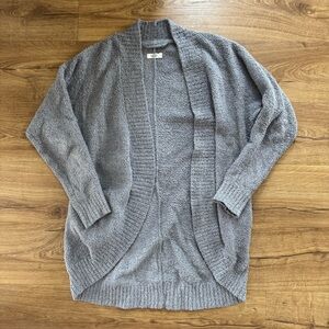 UGG Women's Cocoon Light Gray Plush Open-Front Cardigan